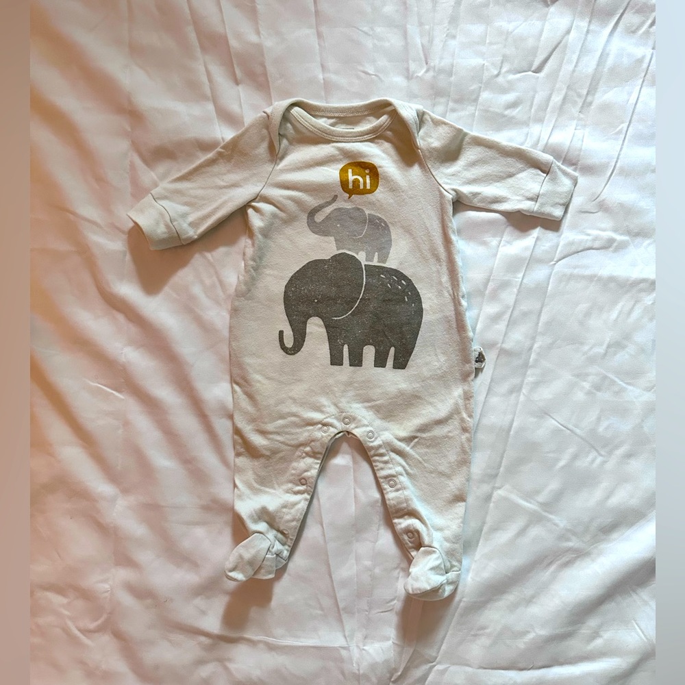 Elephant footed long-sleeved organic cotton pyjama